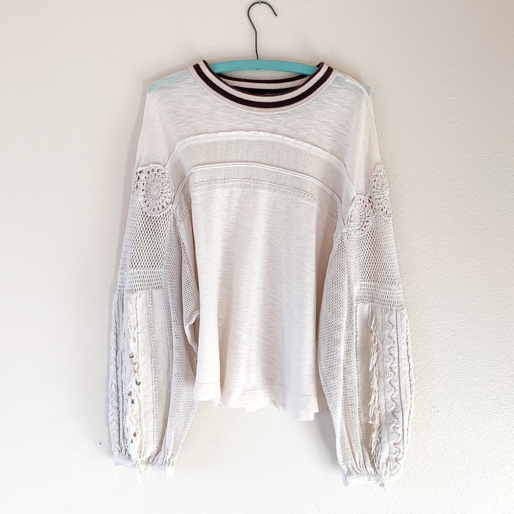 Free People Marakesh Crochet Blouse M - Picture 5 of 9